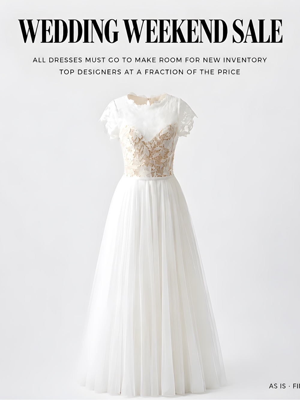 Wedding weekend starts on Friday-Sunday /selection is designer/all sales final